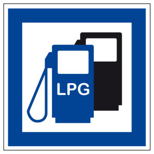 Schild für erneuerbare Energien - LPG Autogas Tankstelle - Aluminium - 5 x 5 cm 