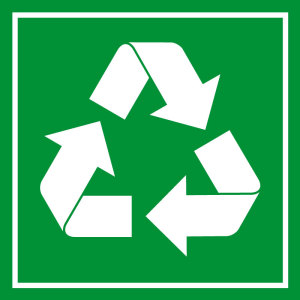 Schild für erneuerbare Energien - Recycling - Aluminium - 5 x 5 cm 