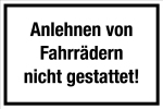 Gastronomie- und Gewerbeschild - ... von Fahrrädern nicht gestattet!