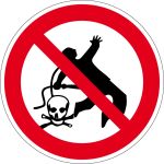 Verbotszeichen - Kleiderreinigung mit Druckluft verboten