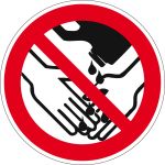 Verbotszeichen - Händewaschen mit Lösungsmitteln verboten