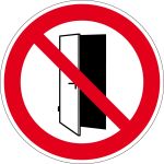 Verbotszeichen - Tür schließen, Tür nicht offen lassen