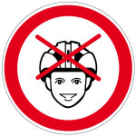 Verbotszeichen - Helmverbot