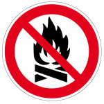 Verbotszeichen - Entzünden von Feuern nicht gestattet