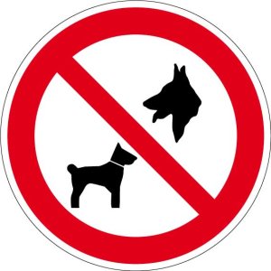 Verbotszeichen - Hunde verboten - Aluminium - Ø 5 cm