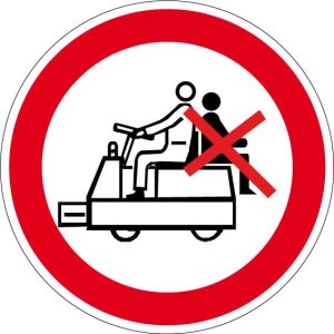 Verbotszeichen - Verbot des unbefugten Mitfahrens - Aluminium - Ø 5 cm