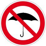 Verbotszeichen - Regenschirme verboten