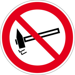 Verbotszeichen - Einschlagen verboten - Folie Selbstklebend - Ø 10 cm