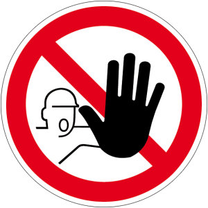 Verbotszeichen - Zutritt für Unbefugte verboten - Aluminium - Ø 5 cm