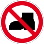 Verbotszeichen - Tragen von Straßenschuhen verboten