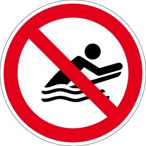 Verbotszeichen - Surfen verboten - Aluminium - Ø 5 cm