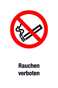 Prohibition sign - No smoking - Foil self-adhesive - 20 x 30 cm