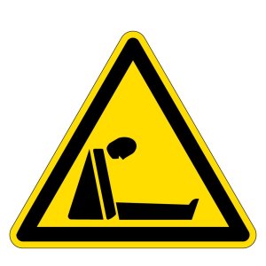 Warnzeichen - Warnung vor Ersticken durch Sauerstoffmangel - Kunststoff - Schenkellänge 40 cm