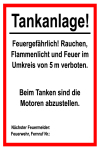 Hinweisschild - Tankanlage!