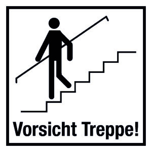 Türkennzeichnung - Vorsicht Treppe! - Aluminium - 5 x 5 cm