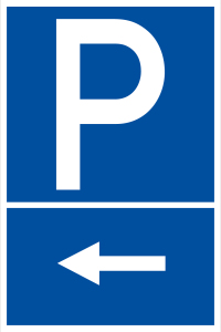 Parkplatzschild - Parkplatz links - Folie Selbstklebend  - 20 x 30 cm
