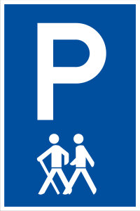 Parkplatzschild - Parkplatz für ältere Menschen - Folie Selbstklebend - 20 x 30 cm