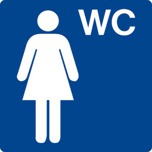 Schwimmbadschild - WC Damen  - Folie Selbstklebend - 5 x 5 cm