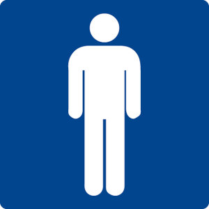 Schwimmbadschild - WC Herren  - Aluminium Selbstklebend - 25 x 25 cm