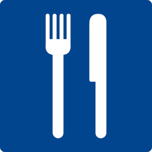 Schwimmbadschild - Restaurant - Folie Selbstklebend - 5 x 5 cm