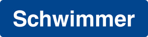 Schwimmbadschild - Schwimmer  - Folie Selbstklebend - 15 x 60 cm