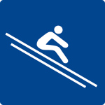 Swimming Pool Sign - Slinging while seated