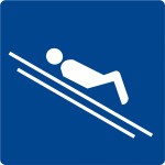 Schwimmbadschild - Nur im Liegen rutschen