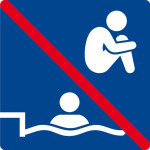 Schwimmbadschild - Springen Verboten