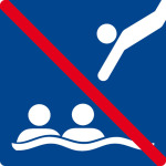 Schwimmbadschild - Springen verboten