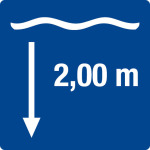 Schwimmbadschild - Wassertiefe 2,00 m