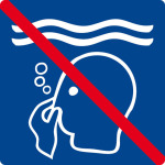 Schwimmbadschild - Tauchen verboten