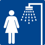 Schwimmbadschild - Dusche Damen