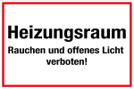 Schild für Gas- und Heizungsanlagen - Heizungsraum