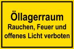 Schild für Gas- und Heizungsanlagen - Öllagerraum