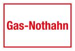 Schild für Gas- und Heizungsanlagen - Gas-Nothahn