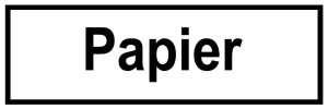 Wertstoffkennzeichen - Papier  - Folie Selbstklebend - 5 x 15 cm
