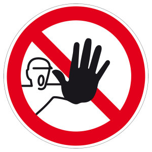 Verbotszeichen - Zutritt für Unbefugte verboten - Kunststoff - Ø 5 cm