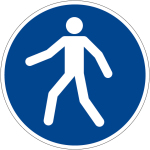 Gebotszeichen - Fußgängerweg benutzen