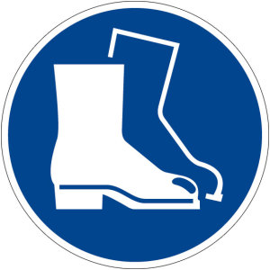 Gebotszeichen - Fußschutz benutzen - Kunststoff - Ø 5 cm