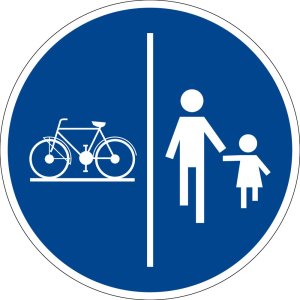 Gebotszeichen - Fahrrad- und Fußgängerweg benutzen - Kunststoff - Ø 5 cm