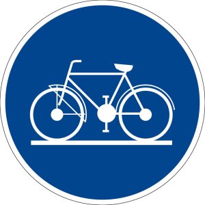 Gebotszeichen - Fahrradweg benutzen - Kunststoff - Ø 5 cm