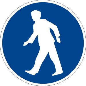 Gebotszeichen - Für Fußgänger - Kunststoff - Ø 5 cm