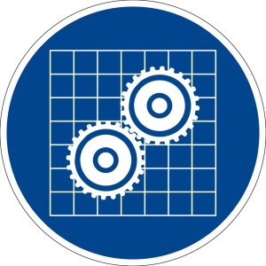 Gebotszeichen - Schutzschild benutzen - Kunststoff - Ø 5 cm