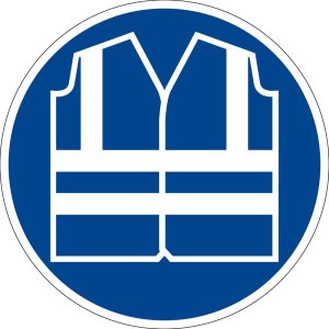Gebotszeichen - Warnweste benutzen - Kunststoff - Ø 5 cm