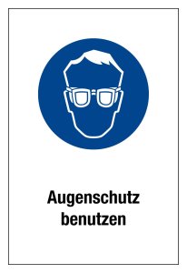 Gebotsschild - Augenschutz benutzen - Kunststoff - 20 x 30 cm
