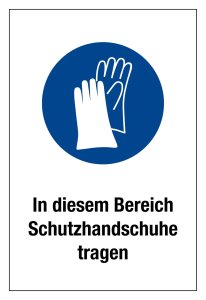Gebotsschild - Schutzhandschuhe tragen - Kunststoff - 20 x 30 cm