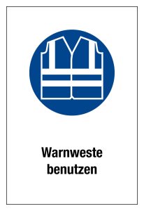 Gebotsschild - Warnweste benutzen - Kunststoff - 20 x 30 cm