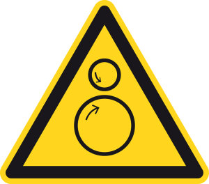 Warnzeichen - Warnung vor Einzugsgefahr - Kunststoff - Seitenlänge 5 cm