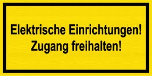 Warnschild - Elektrische Einrichtungen! - Kunststoff - 10 x 20 cm