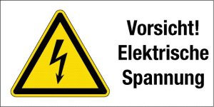 Warnschild - Vorsicht! Elektrische Spannung - Kunststoff - 10 x 20 cm